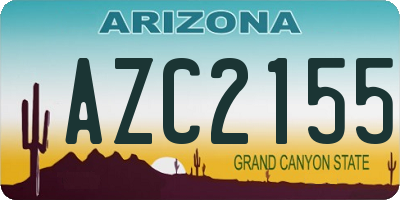 AZ license plate AZC2155