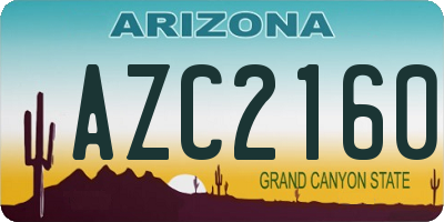 AZ license plate AZC2160