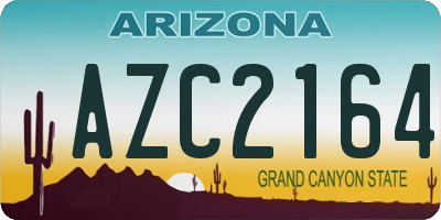 AZ license plate AZC2164
