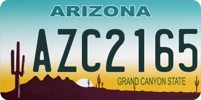 AZ license plate AZC2165