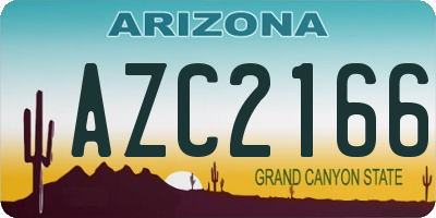 AZ license plate AZC2166