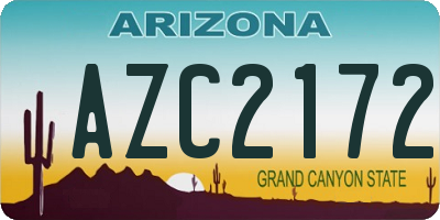 AZ license plate AZC2172