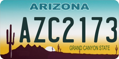 AZ license plate AZC2173
