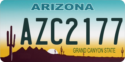 AZ license plate AZC2177