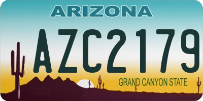 AZ license plate AZC2179