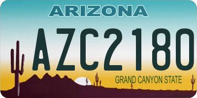 AZ license plate AZC2180