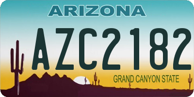 AZ license plate AZC2182
