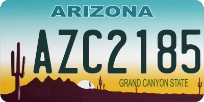 AZ license plate AZC2185