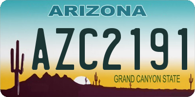 AZ license plate AZC2191