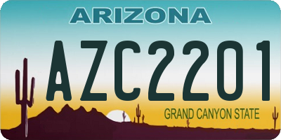 AZ license plate AZC2201