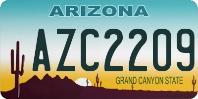 AZ license plate AZC2209