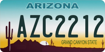 AZ license plate AZC2212