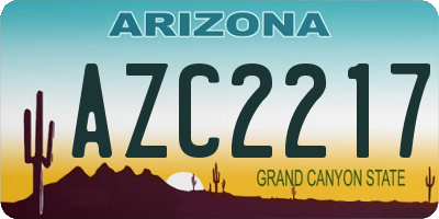 AZ license plate AZC2217