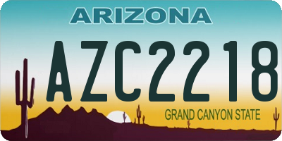 AZ license plate AZC2218