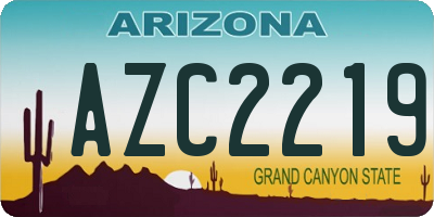 AZ license plate AZC2219