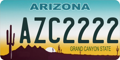 AZ license plate AZC2222