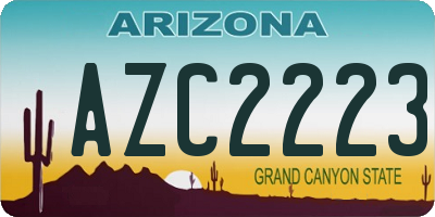 AZ license plate AZC2223