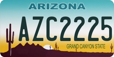 AZ license plate AZC2225