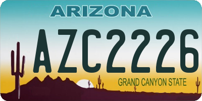 AZ license plate AZC2226