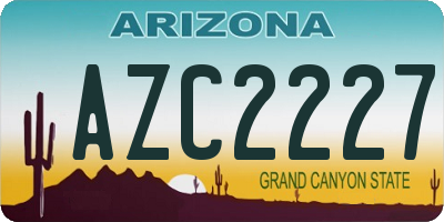 AZ license plate AZC2227