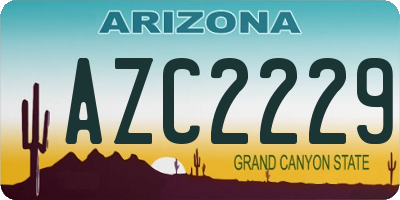 AZ license plate AZC2229