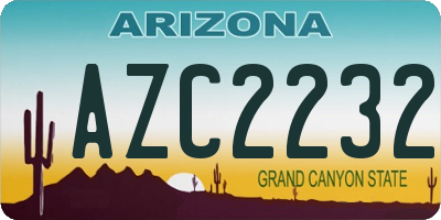 AZ license plate AZC2232