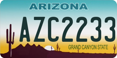 AZ license plate AZC2233
