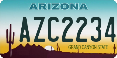 AZ license plate AZC2234