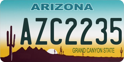 AZ license plate AZC2235