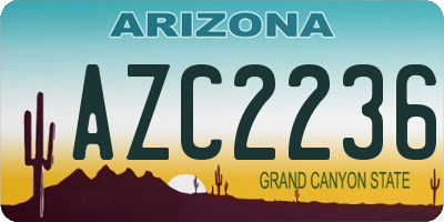 AZ license plate AZC2236