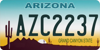 AZ license plate AZC2237