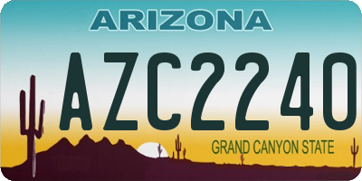 AZ license plate AZC2240