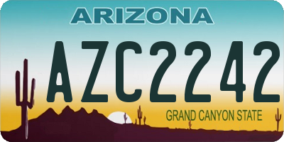 AZ license plate AZC2242