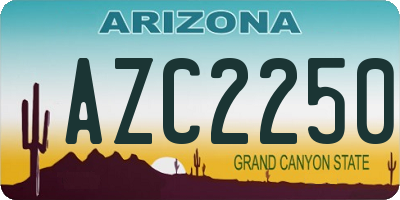 AZ license plate AZC2250