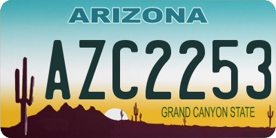 AZ license plate AZC2253