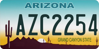 AZ license plate AZC2254