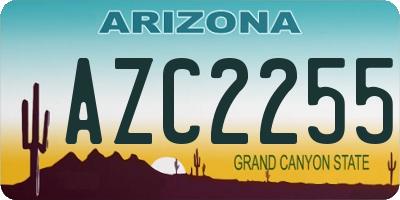 AZ license plate AZC2255
