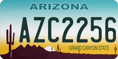 AZ license plate AZC2256