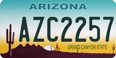 AZ license plate AZC2257