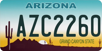 AZ license plate AZC2260