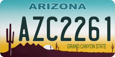 AZ license plate AZC2261