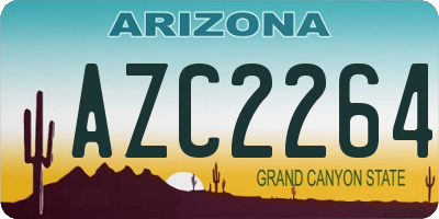 AZ license plate AZC2264