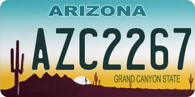 AZ license plate AZC2267
