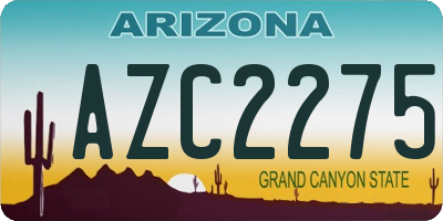 AZ license plate AZC2275