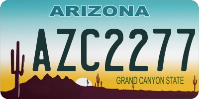 AZ license plate AZC2277