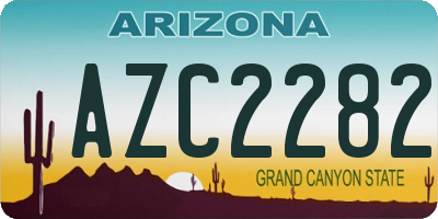 AZ license plate AZC2282