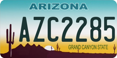 AZ license plate AZC2285