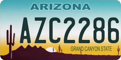 AZ license plate AZC2286