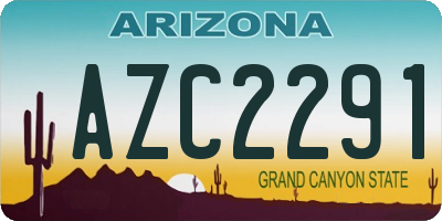 AZ license plate AZC2291
