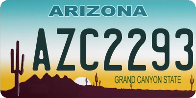 AZ license plate AZC2293